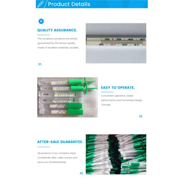 Customized Support Yellow/Blue Glass Thermometer for Measuring Human Body Temperature