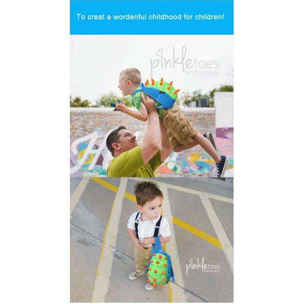 Durable 3D Cartoon Girls Dinosaur Backpack For 2 Year Old 32.5*24*19cm