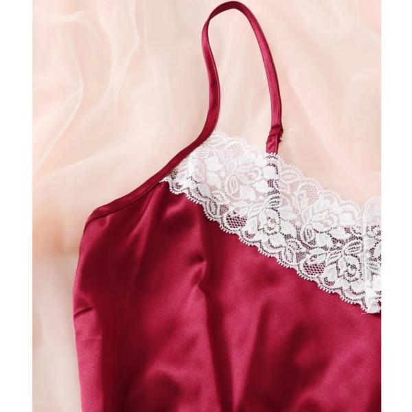 Lace Floral Sexy Bodysuit Lingerie Fashion Silk Satin Sleepwear For Womens