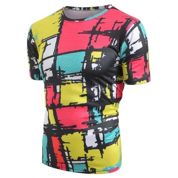 Outdoor Gym Slim Fit Mens Sport Tee Shirts Quick Drying  Short Sleeve