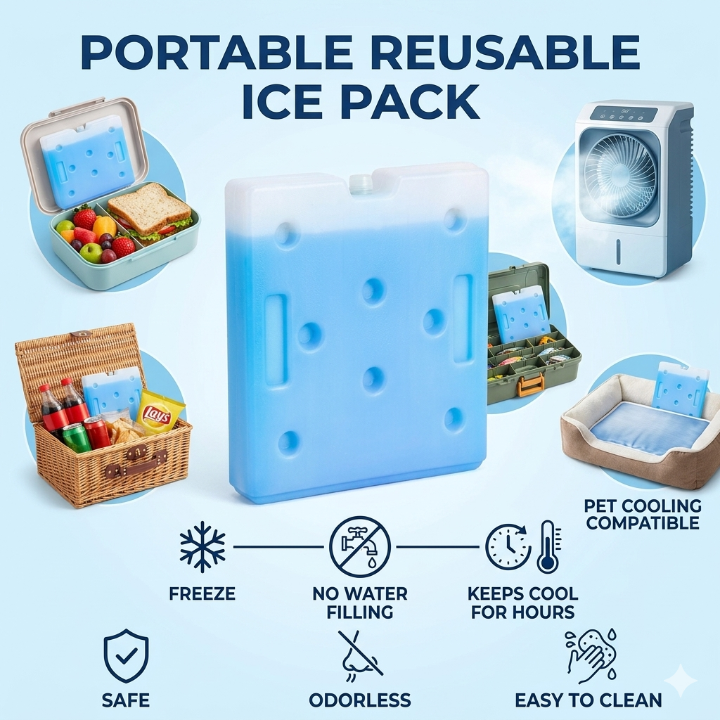 Ice Pack Suitable For Camping Applications Providing Consistent Cooling Performance