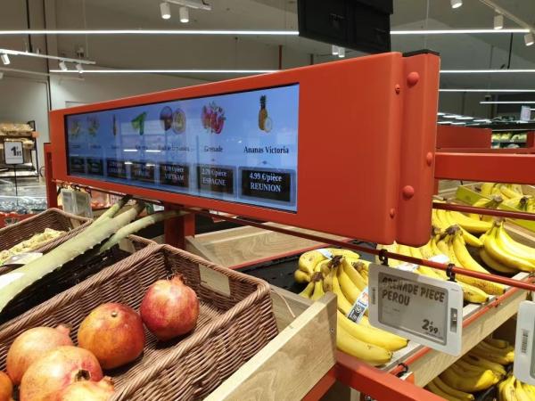 VETO Ultra Wide Shelf Edge Stretched Bar Lcd Display 23.1 24 27 28 Inch Indoor Advertising Player Screen For Supermarket