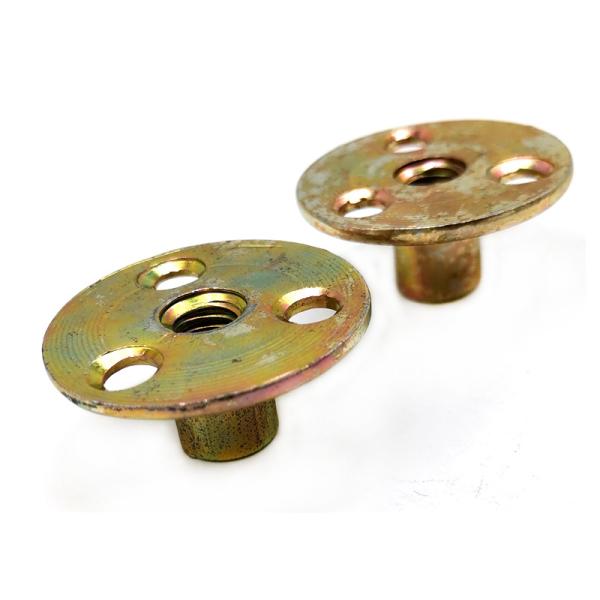 Round Base Brad Hole Round  Insert Corrosion Resistant Tee Nut
