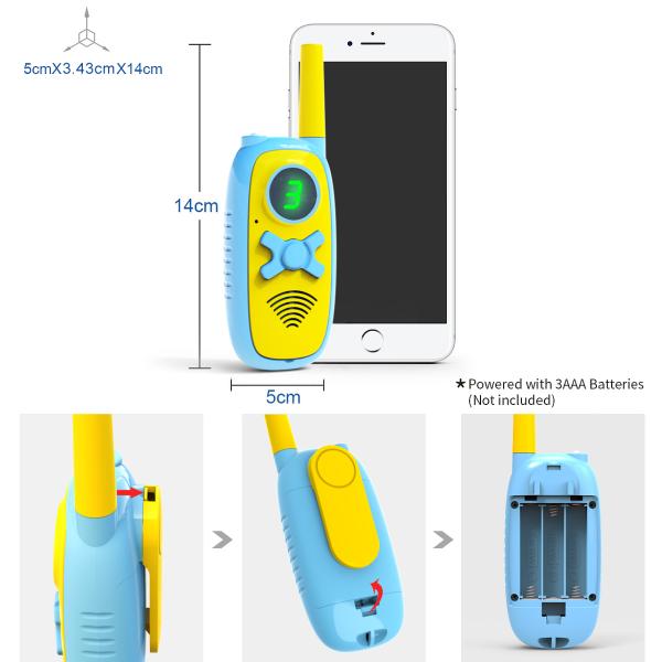 Outdoor Camping 0.5W 3 Channels 470MHz Walkie Talkie Toy