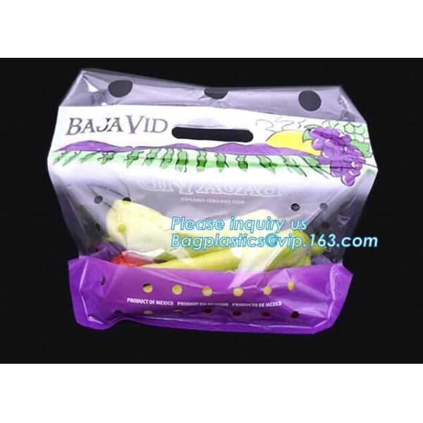 Fruit packaging moistureproof custom slider lock zipper bag, Transparent PVC Fruits Storage Bag, Food Safe Slider Closur