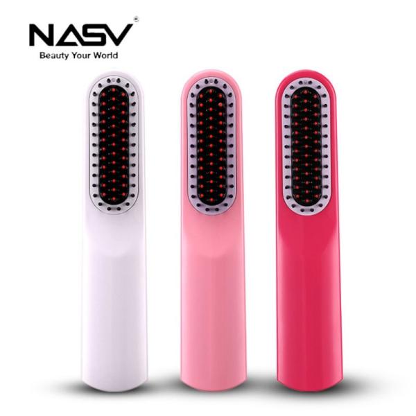 Ionic Hair / Beard Home Hair Straightener Brush Ceramic Heated LCD Digital Display
