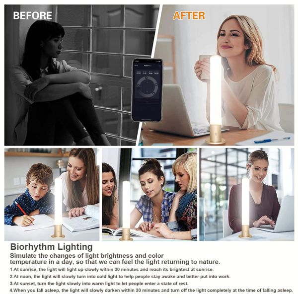 16W Smart Light Therapy Lamp with 10000 Lux and APP Control for Biorhythm Lighting