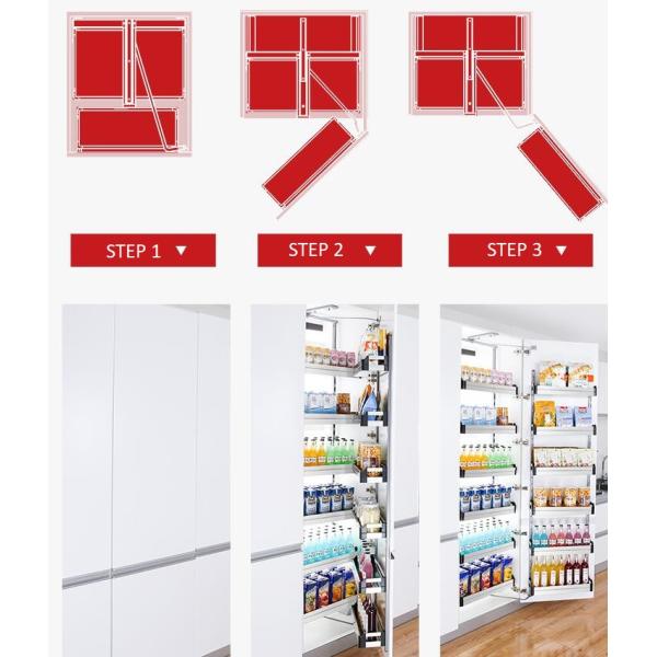 Large Magic Corner Stainless Steel Kitchen Basket Kitchen Rack Linkage 4 - 6 Layers