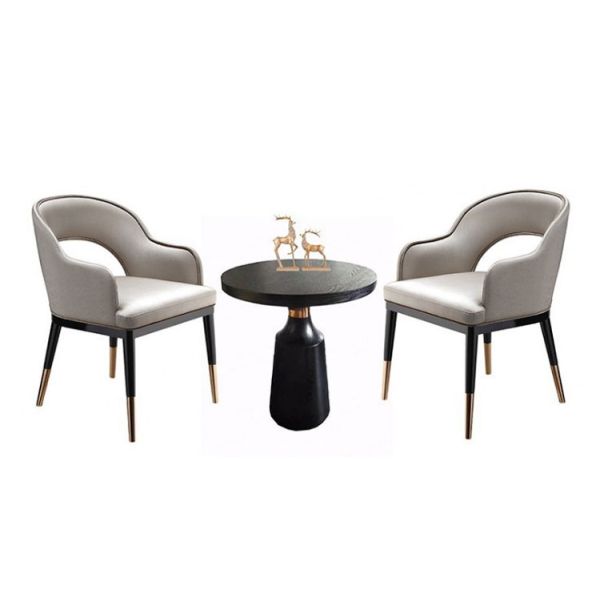 Light Luxury Dining Chairs Solid Wood Armchair Restaurant Cafe Negotiation Leisure Chair