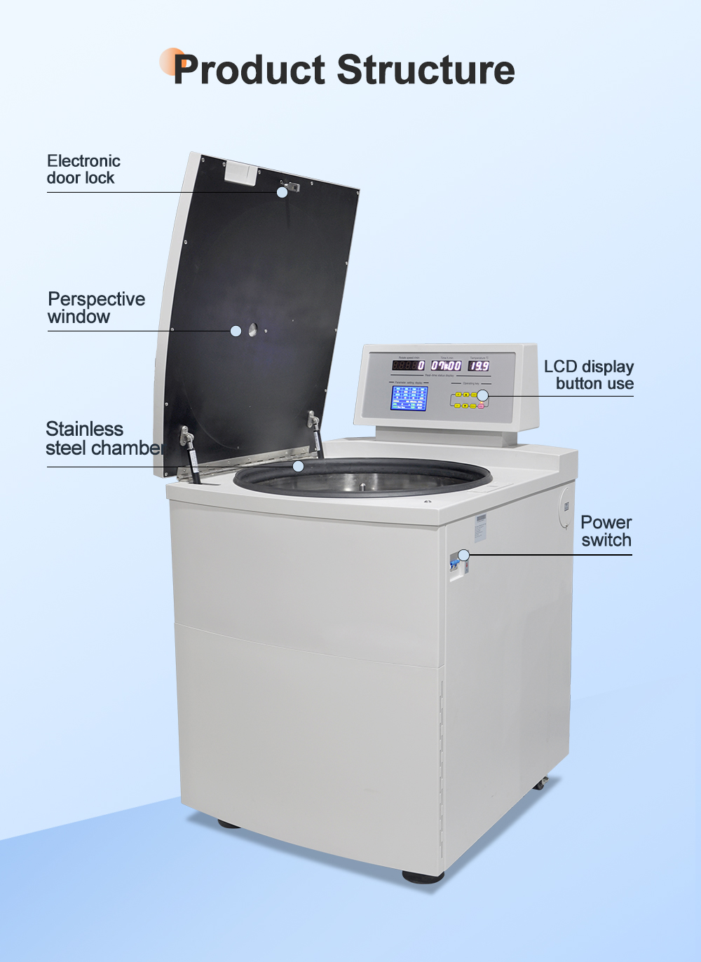 Ultra High-Speed 10000 RPM Floor Type Refrigerated Laboratory Centrifuge Machine 6000ml Capacity Brushless Motor Stainless Steel