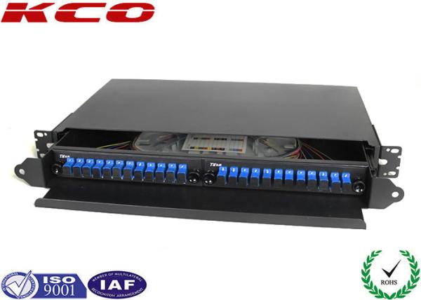 19'' Fiber Optic Terminal Box / Sliding Fiber Optic Patch Panel 24 Cores Full Loaded SC Pigtail