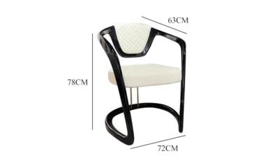 Leather Stainless Steel Modern Armrest Dining Chair Luxury Versace Design