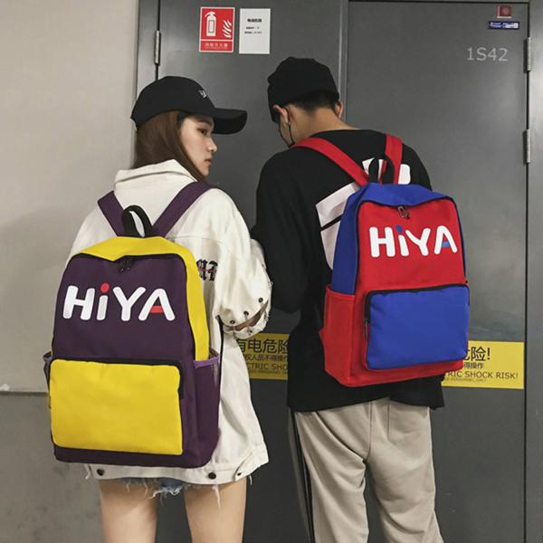 new Oxford cloth color contrast backpack fashion sports letters printed men's and women's outdoor leisure backpack