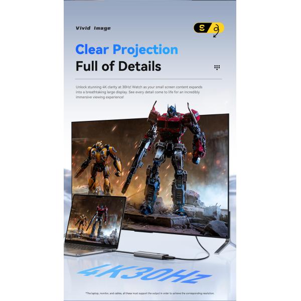 ESSAGER ES-HB03 Series 7 in 1 USB-C USB-A SD TF Port 3.0 Best USB Port Hub