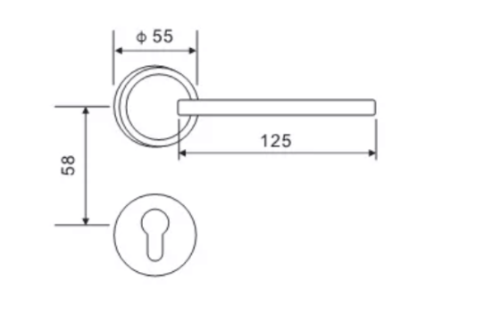 Черная ручка PVD латунный яркий Chrome замка Mortise разделения двери