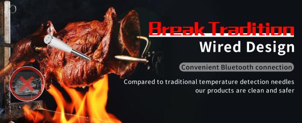 Newest Wireless Bluetooth Bbq Thermometer IPX8 Waterproof Household Food Temperature Controller For Smoker Grill