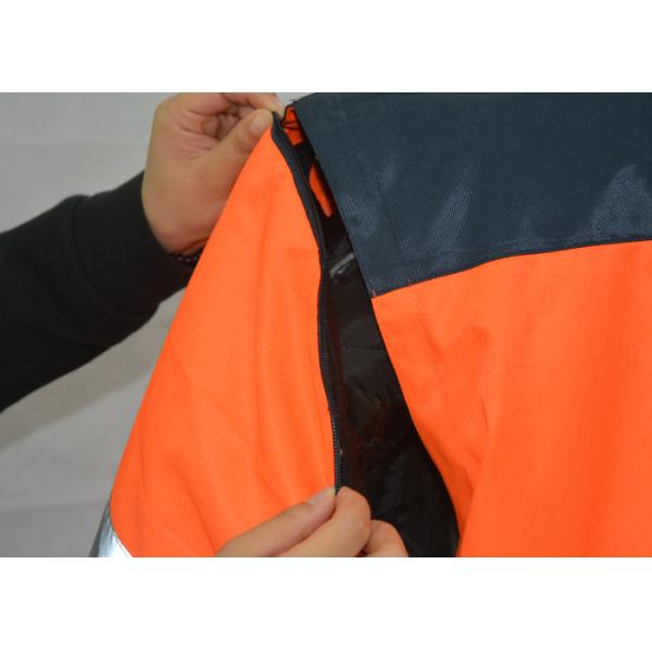 High Visible Mens Winter Work Clothes Pilot Jacket With Fake Fur Padded