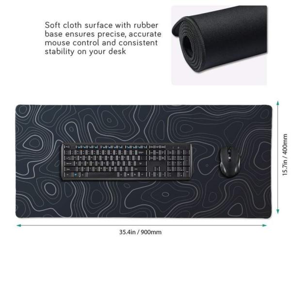 Black White Marble Desk Mat Smooth Surface Gaming Mouse Pad for Computer Accessories
