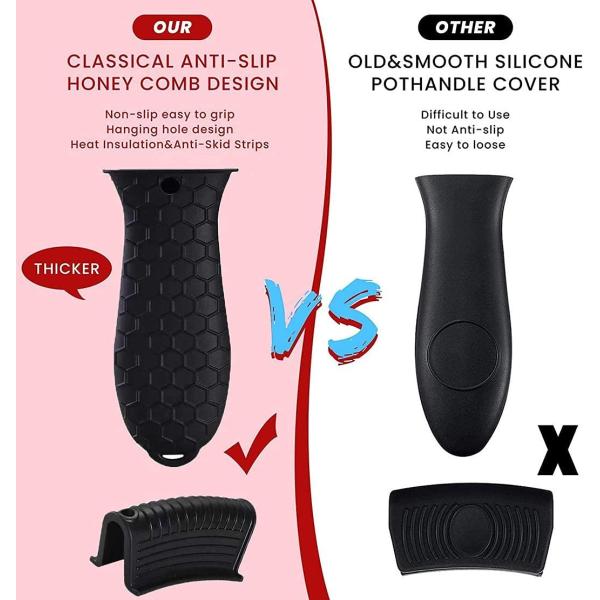 Силиконовый держатель горячей ручки Устойчивый к жары чугунный ковёр Скилеты Ручки Грипп Покрытия для кастрюли