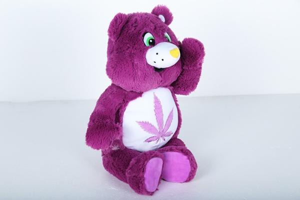 Purple Cute Bear Toy , PP Cotton Filling Bear Plush Doll Customized Design