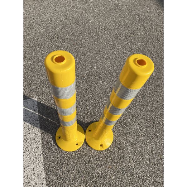 Yellow 530g Warning Spring Post PU 750mm Orange Flexible Traffic Bollard Reflective Road 75cm Delineator Post
