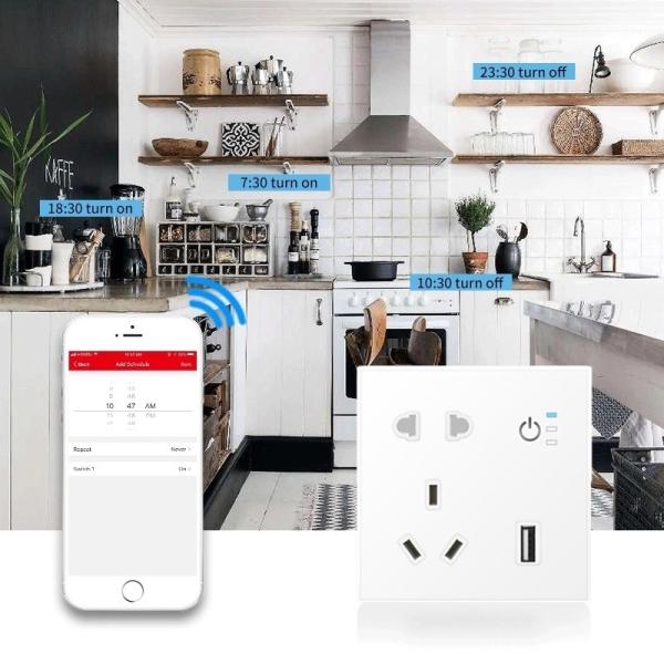 Smart Home Wall Socket Electric Mobile Phone Operation Voice Function Remote Assistance Plug Charger