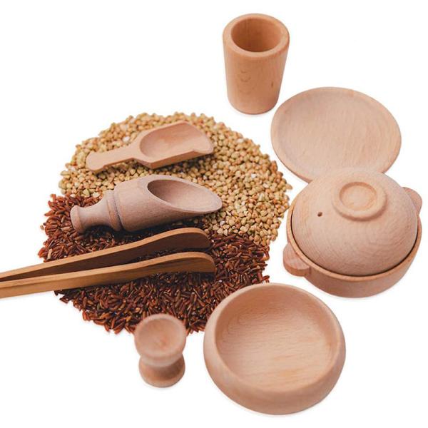 Набор кухни Unisex бука Montessori деревянный миниатюрный