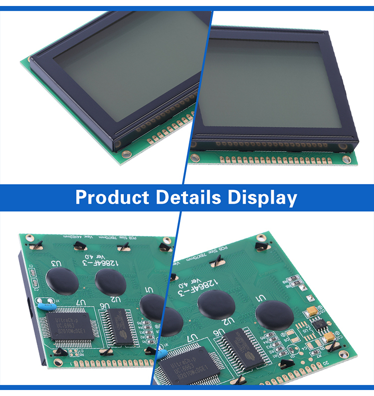 Grey Film InduStrial Grade STN LCM12864F-3 T6963C UCI6963C Graphics Module LCD Display 6800 Parallel Port
