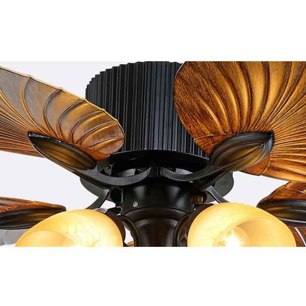 Retro creative brown led metal fan ceiling for living room bedroom study