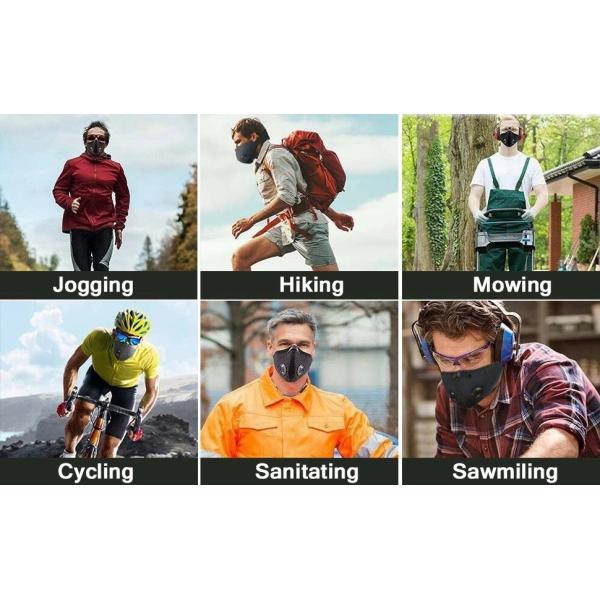 5Ply PM2.5 Protective Filter Face Mask with 2 exhalation valves Outdoor Sports Bike Motorcycle Face Mask