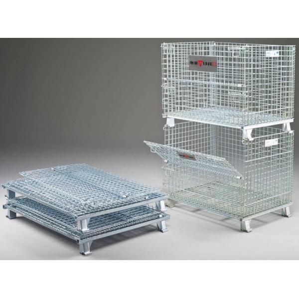 Heavy Duty Industrial Wire Containers Customized Colors Wire Mesh Pallet Cages