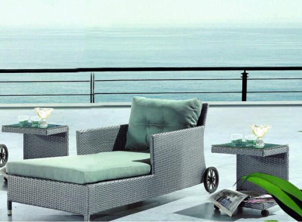 Outdoor rattan chaise lounge chair-3013