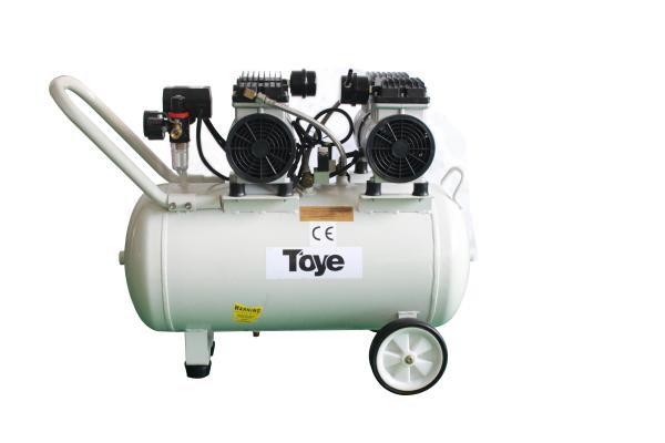 Medical Equipment Silent Oilless Air Compressor 65L With Metal Pipe 2.2HP 4 Dental Chairs