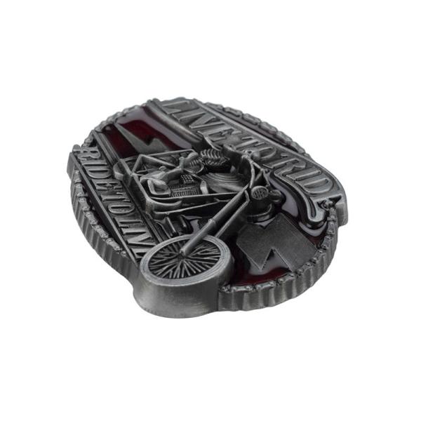 Custom 3D Concave Metal Belt Buckle Antique Silver Plated With Translucent Enamel