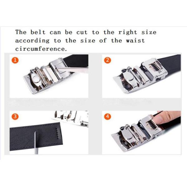 Черный пояс платья людей цвета неподдельный кожаный с автоматической отделкой пряжки, который нужно приспосабливать