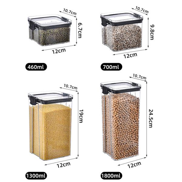 Kitchen PET Plastic Pantry Storage Containers For Food Organization 460ml 700ml