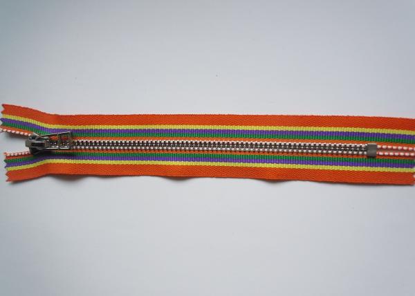 Environmental Protection Sewing Notions Zippers With Colorful Background Fabric For Garment / Bags