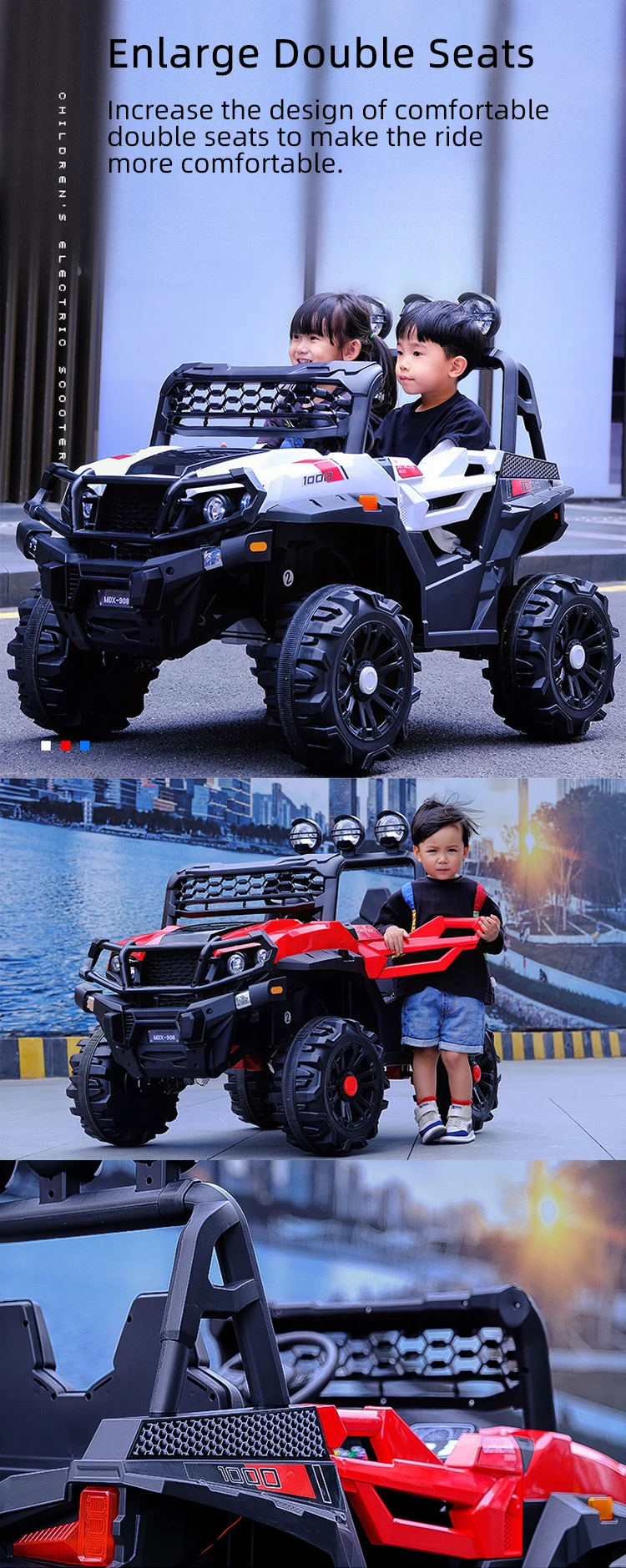 Off Road 12V7 Kids Electric Toy Car Four Wheel Drive Built In Music