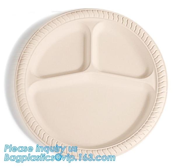 custom printed party plates disposable sugarcane bagasse plate Biodegradable Bamboo disposable paper plates bagease pack