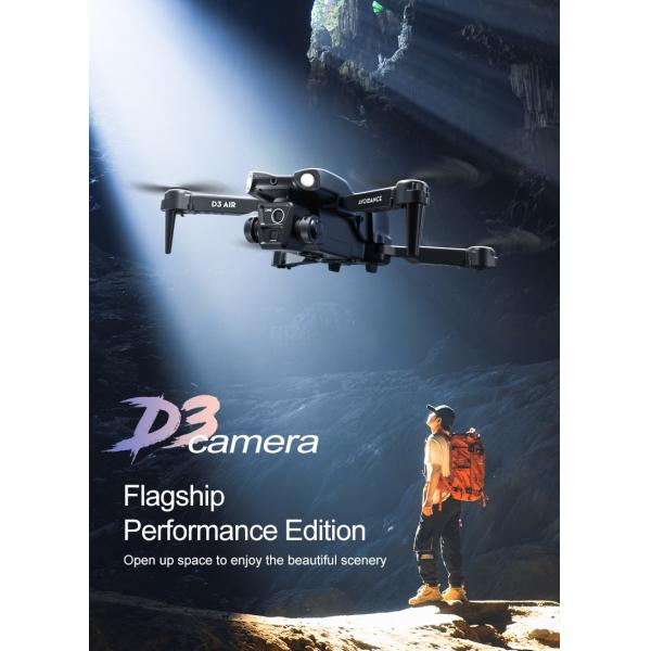 2024 D3 Air Drone LED Light 360-degree Tumbling Headless Mode Optical Flow Positioning Foldable RC Drone for Beginners