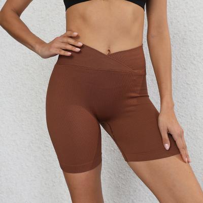 Seamless high waist ABS stretch breathable fast dry fitness shorts women