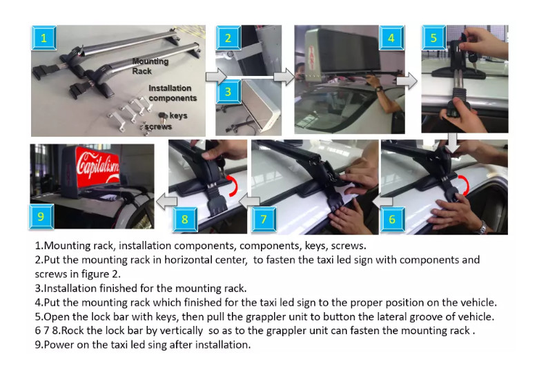 СИД верхней части такси 3840HZ 180w показывает водоустойчивый дисплей СИД автомобиля 5500cd/sqm