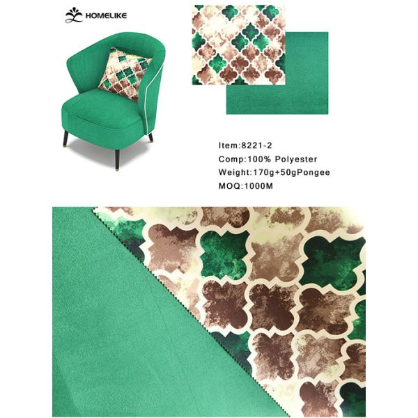 Antique Clover-Printed Velvet Fabric for Home Textile Applications
