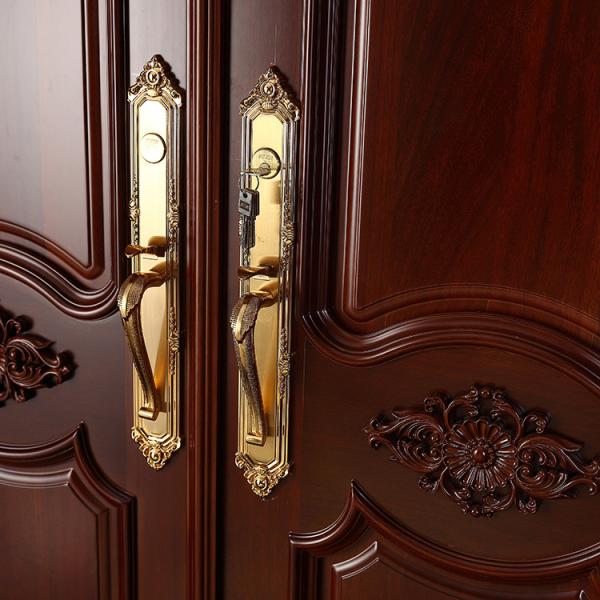 2 Leaf Double Laminated Wooden Doors 120mins Front Entrance Wooden Door