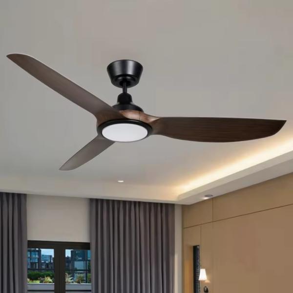 Quiet Motor Cafe Living Room Dining Room Bedroom Study Room 52inch LED Ceiling Fan Light Kits