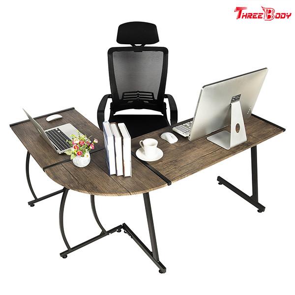 Custom Modern Executive Office Furniture , L Shape Corner Contemporary Office Table