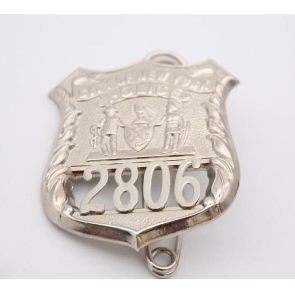 Shinny Silver Plating high quality New York US metal police badge