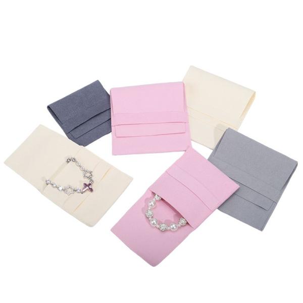 Elegant Luxury Noble Eco Friendly Biodegradable Jewelry Velvet Bag Ring Necklace Jewelry Bag Dustproof Flip Cover Jewelry Storage Bag Wholesale