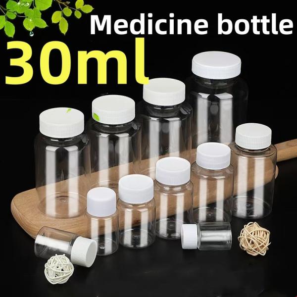 30ml PET Clear Tablet Capsule Pharmaceutical Plastic Packaging Plastic Capsule Bottle With Cap