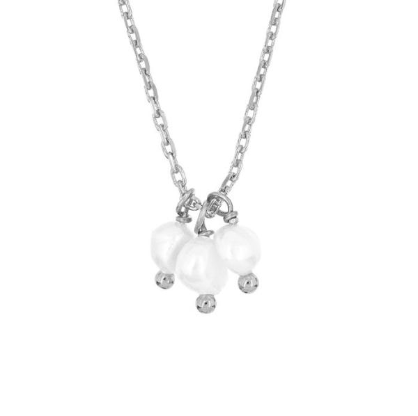 925 Sterling Silver Three Freshwater Pearls Charm Pendant Necklace for Women 16 1 1